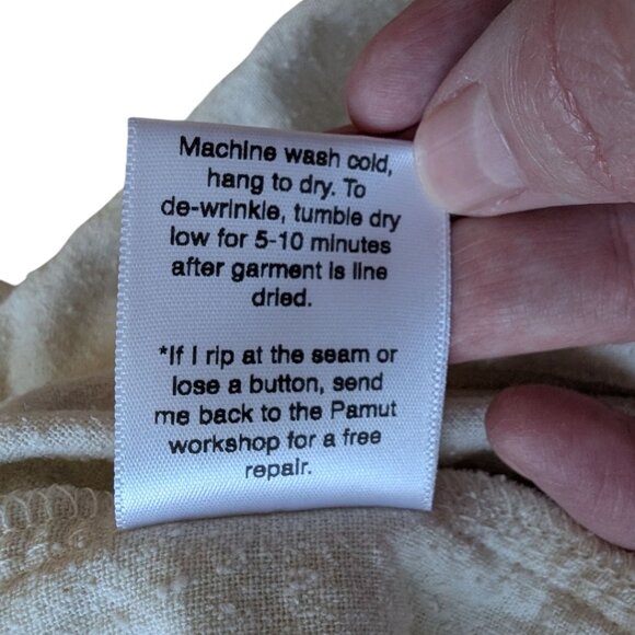 Pamut Apparel Uma Raw Silk Tunic Cream Pockets Nubby Texture Women's size Small - Picture 13 of 15